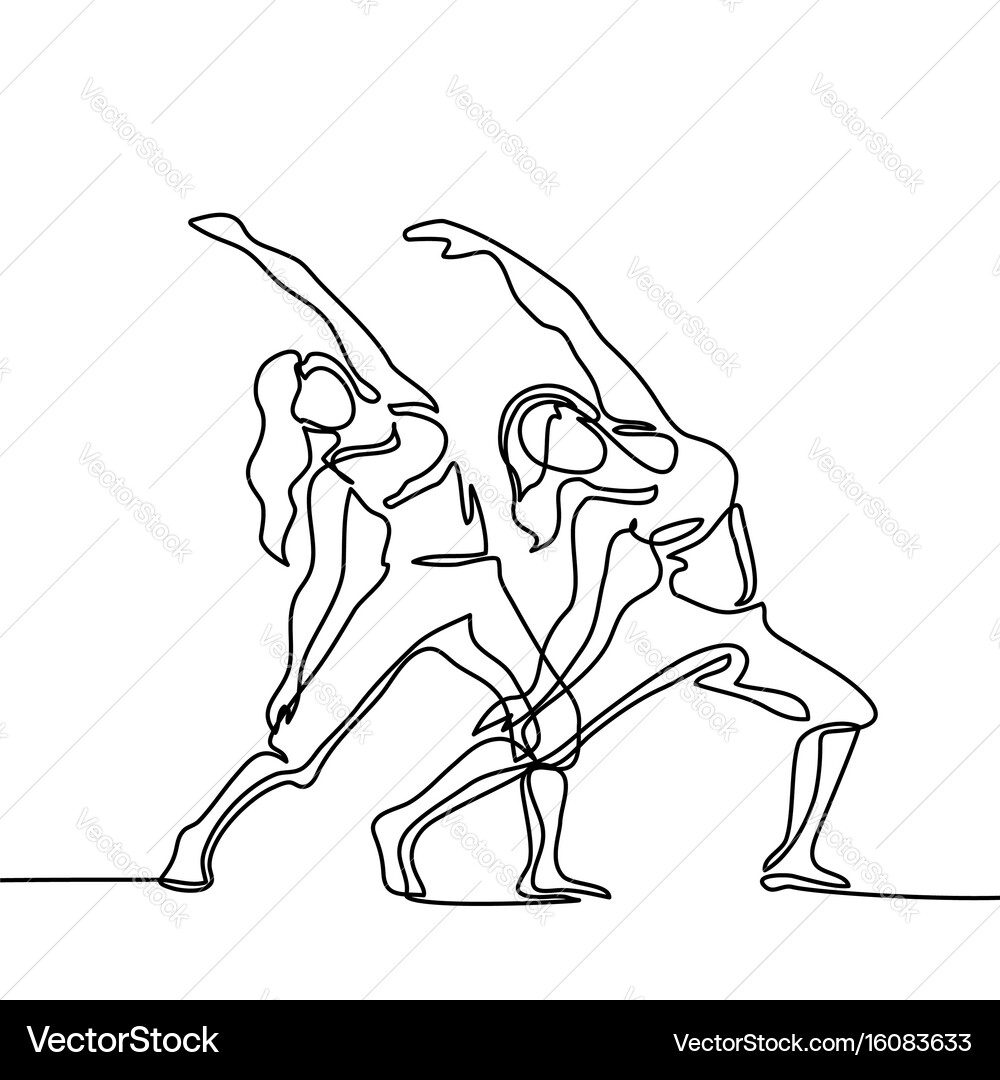 Zwei Frauen in Yoga Pose Vektorbild