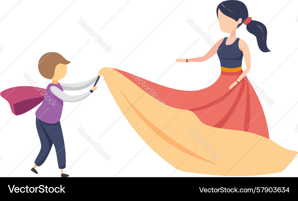Abstract flowing fabric figures design generative Vector Image