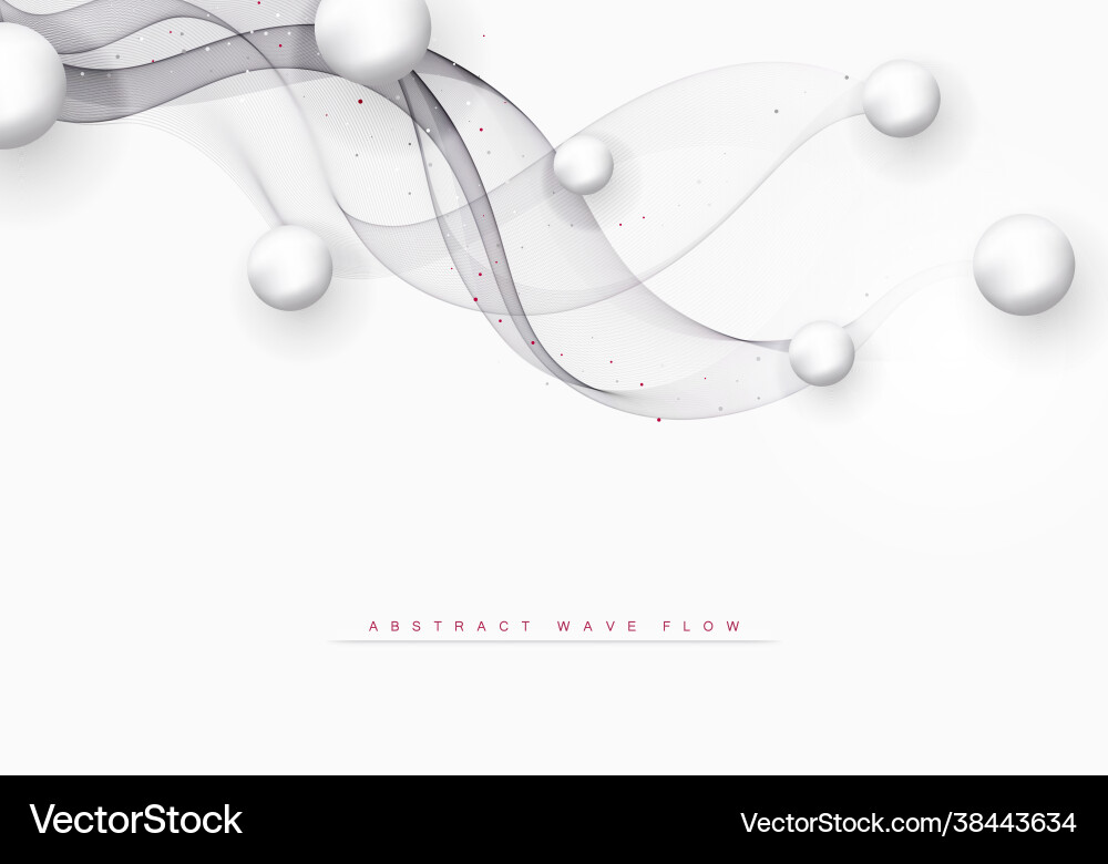 Abstract gray wavy background wave flow Royalty Free Vector