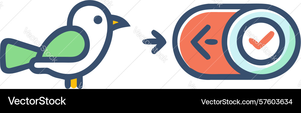 Bird sound notification toggle icon design vector image