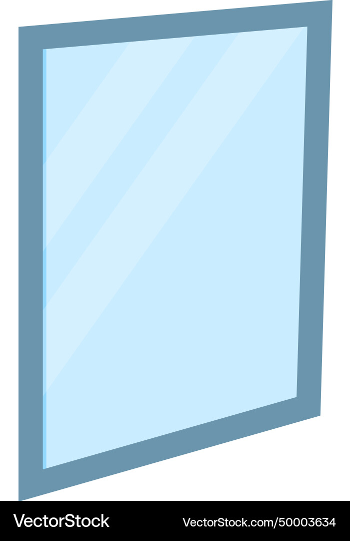 Blue rectangle mirror with simple design vector image