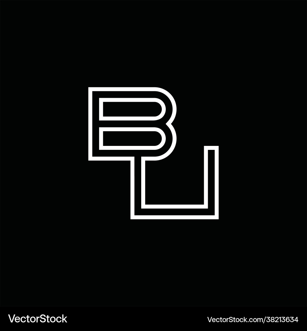 Bu logo monogram with circle rounded slice shape Vector Image