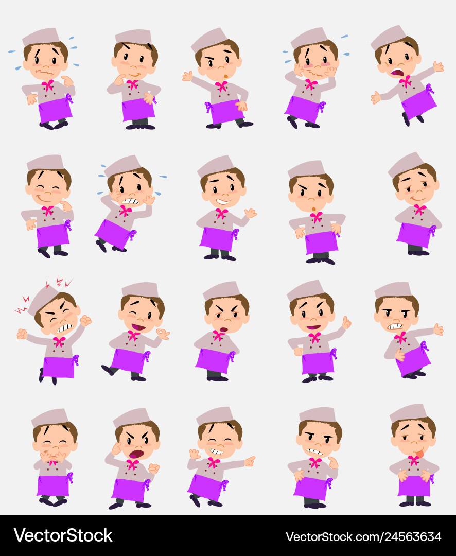 Cartoon character chef set with different Vector Image