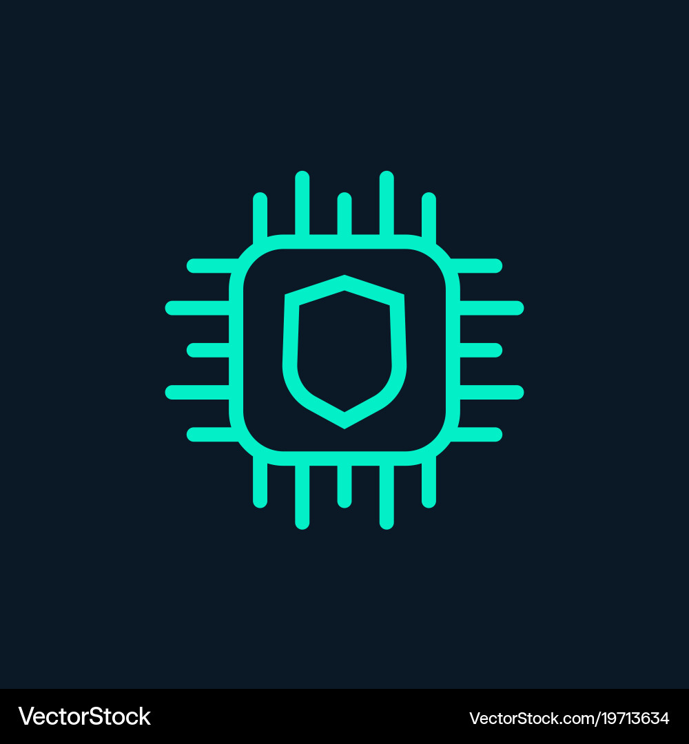 Cryptography icon linear vector image