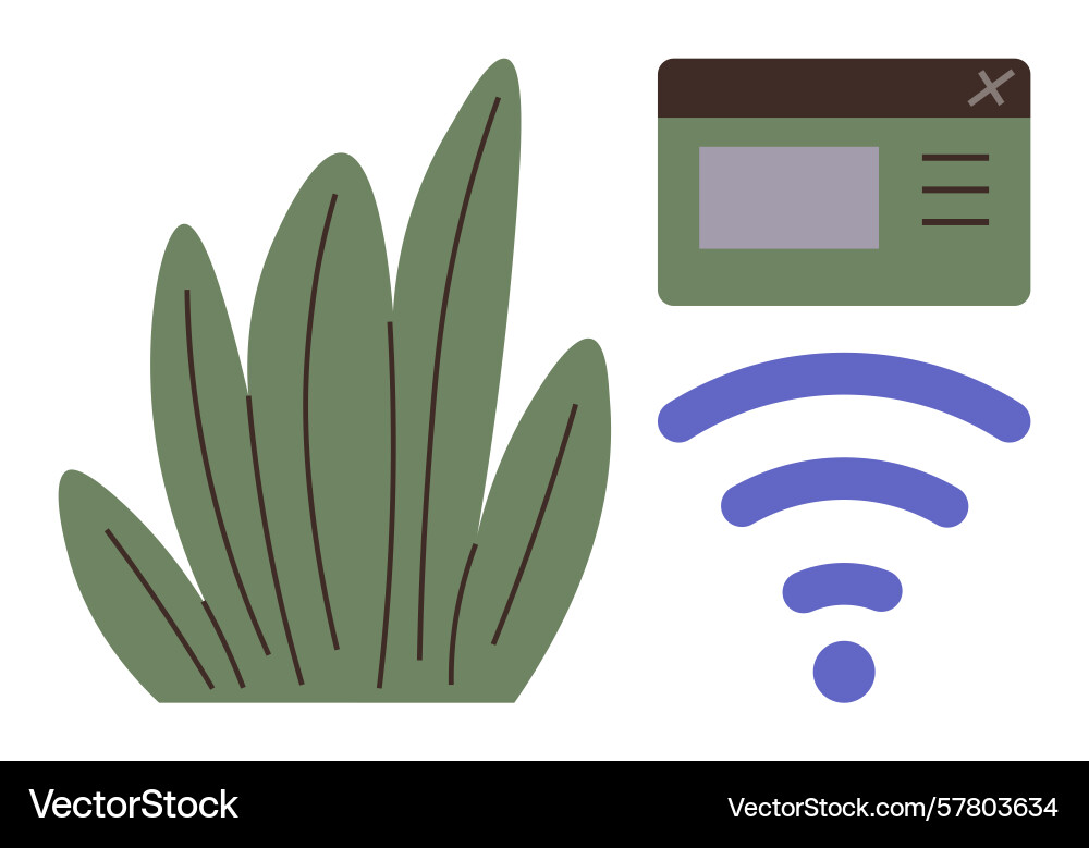 Digital connection and nature integration concept Digital connection and nature integration concept Vector Image