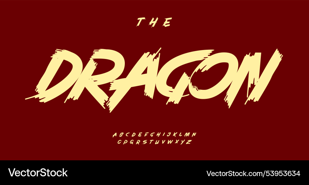 Dynamic Brush Script Font Vector Image