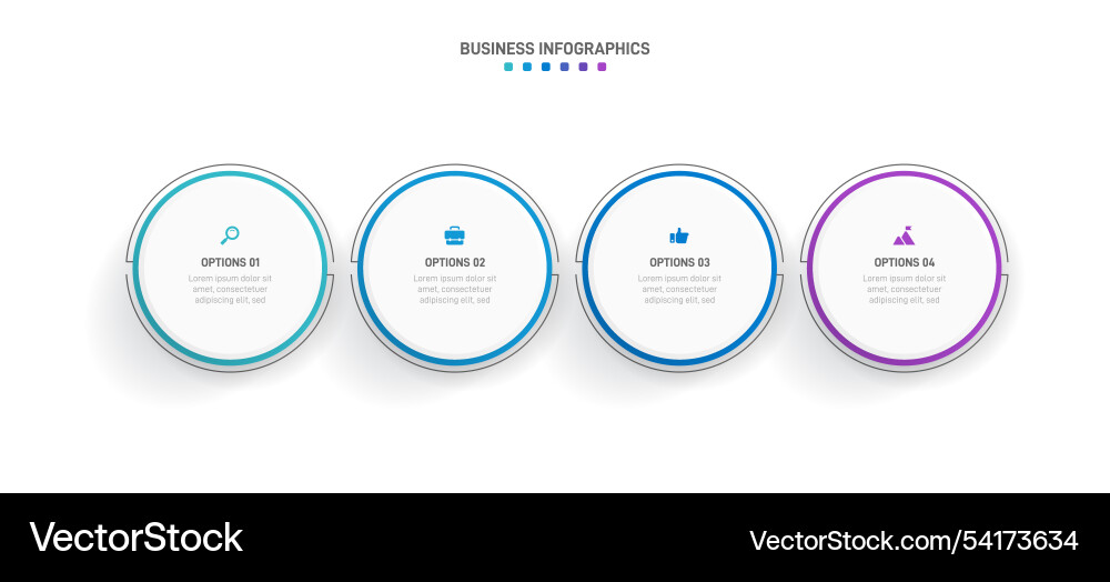 Horizontal progress bar featuring 4 arrow-shaped vector image