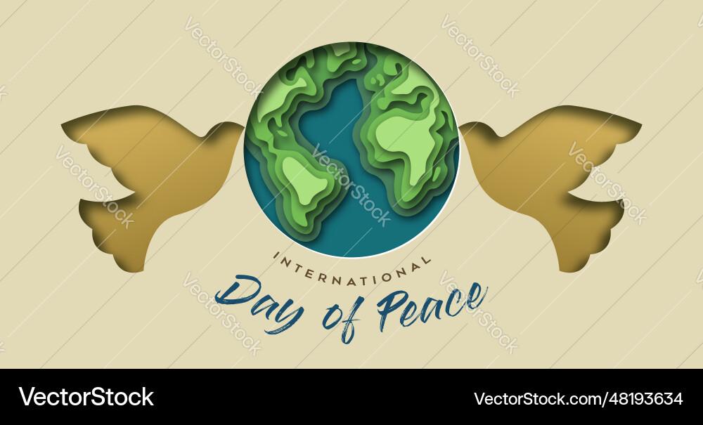 Internationaler Tag des Friedens Taube Vogel und Planet Internationaler Tag des Friedens Taube Vogel und Planet vektorbild