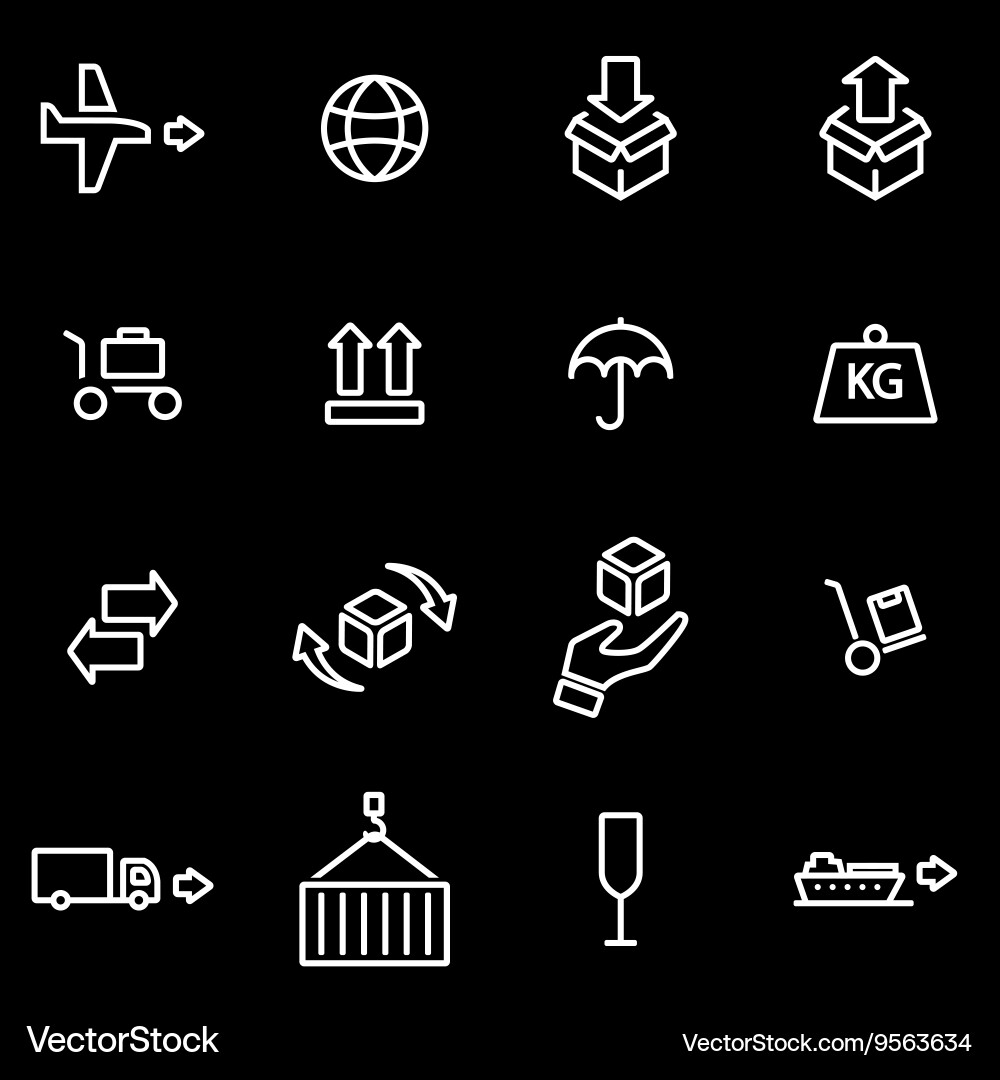 Line logistic icon set vector image