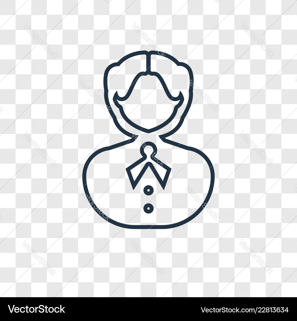 Man concept linear icon isolated on transparent Vector Image