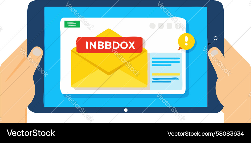 Mobile Email Inbox Concept Vector Image