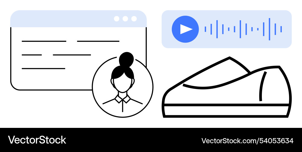 Online user interface elements with audio playback Online user interface elements with audio playback vector image