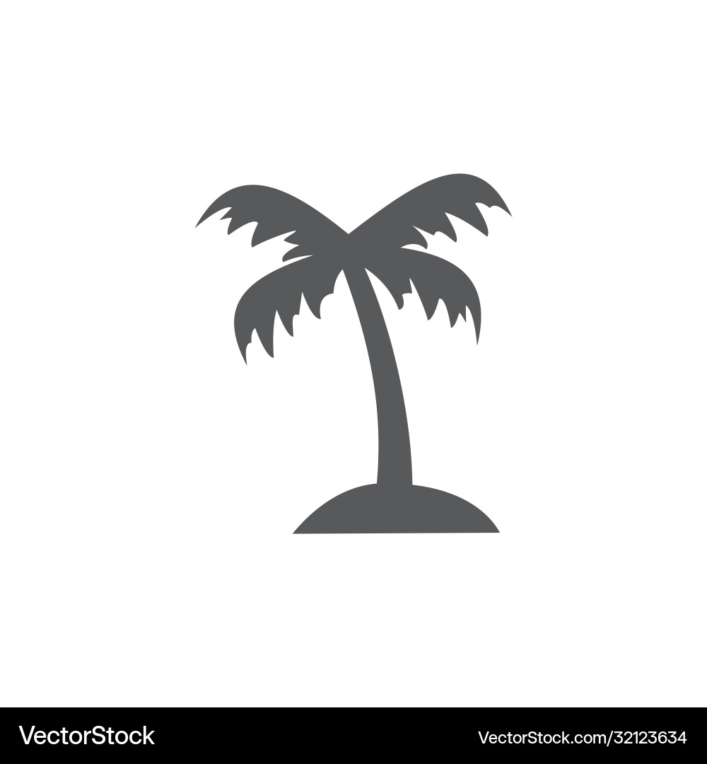 Palm tree icon on white background Palm tree icon on white background Vector Image