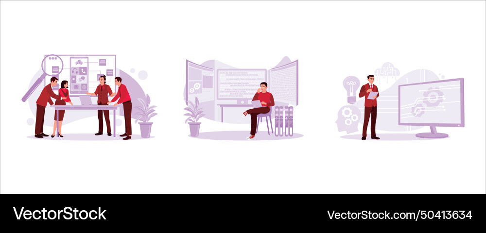 Research user-friendly ui design developers think Research user-friendly ui design developers think vector image