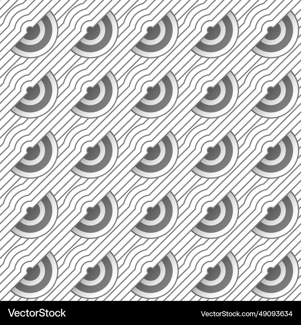Seamless pattern of geometric shapes linear Vector Image