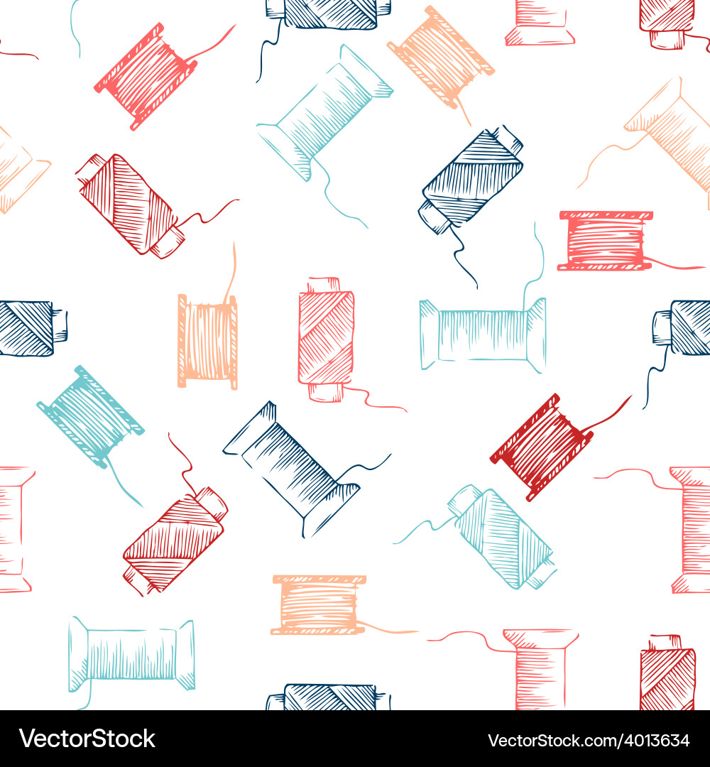 Seamless pattern of threads vector image