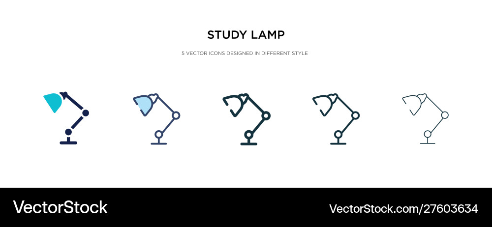 Study lamp icon in different style two colored vector image