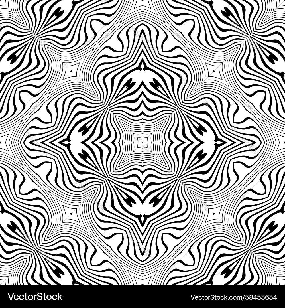 Symmetrical Wavy Lines Pattern Vector Image