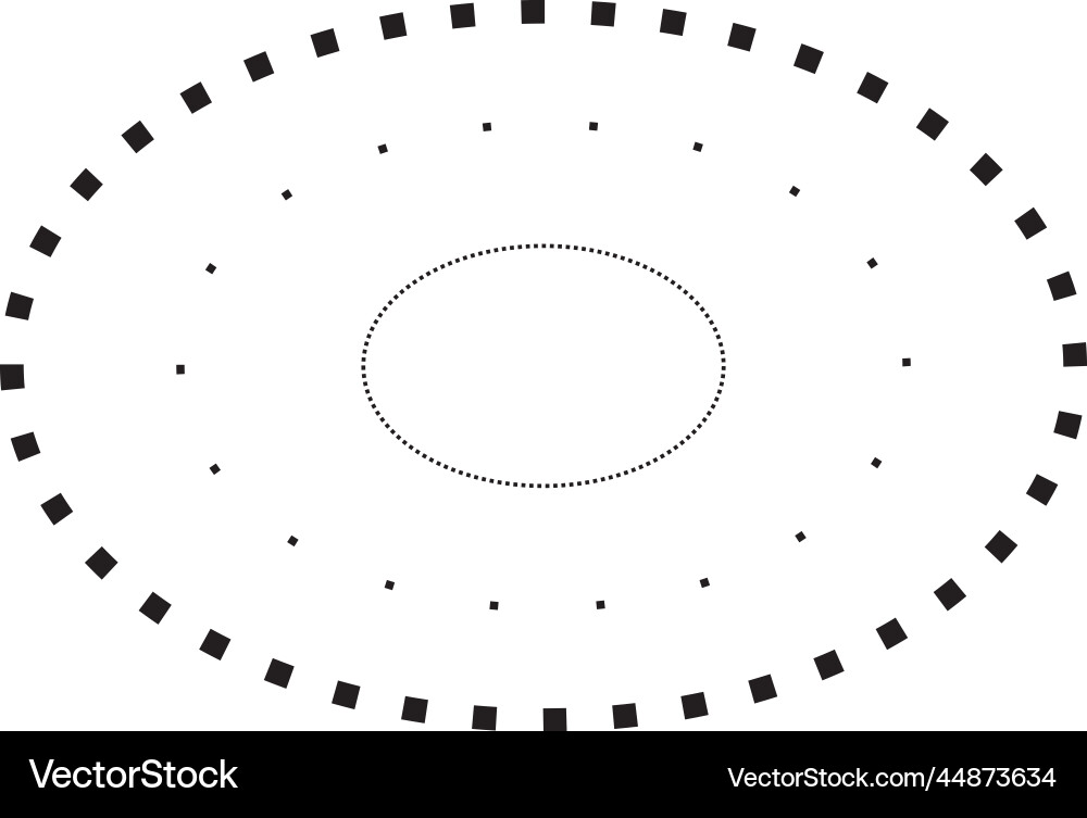 Tracing ellipse shape symbol dashed and dotted Tracing ellipse shape symbol dashed and dotted vector image