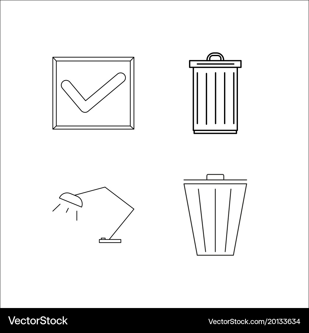 Web simple linear icon setsimple outline icons vector image