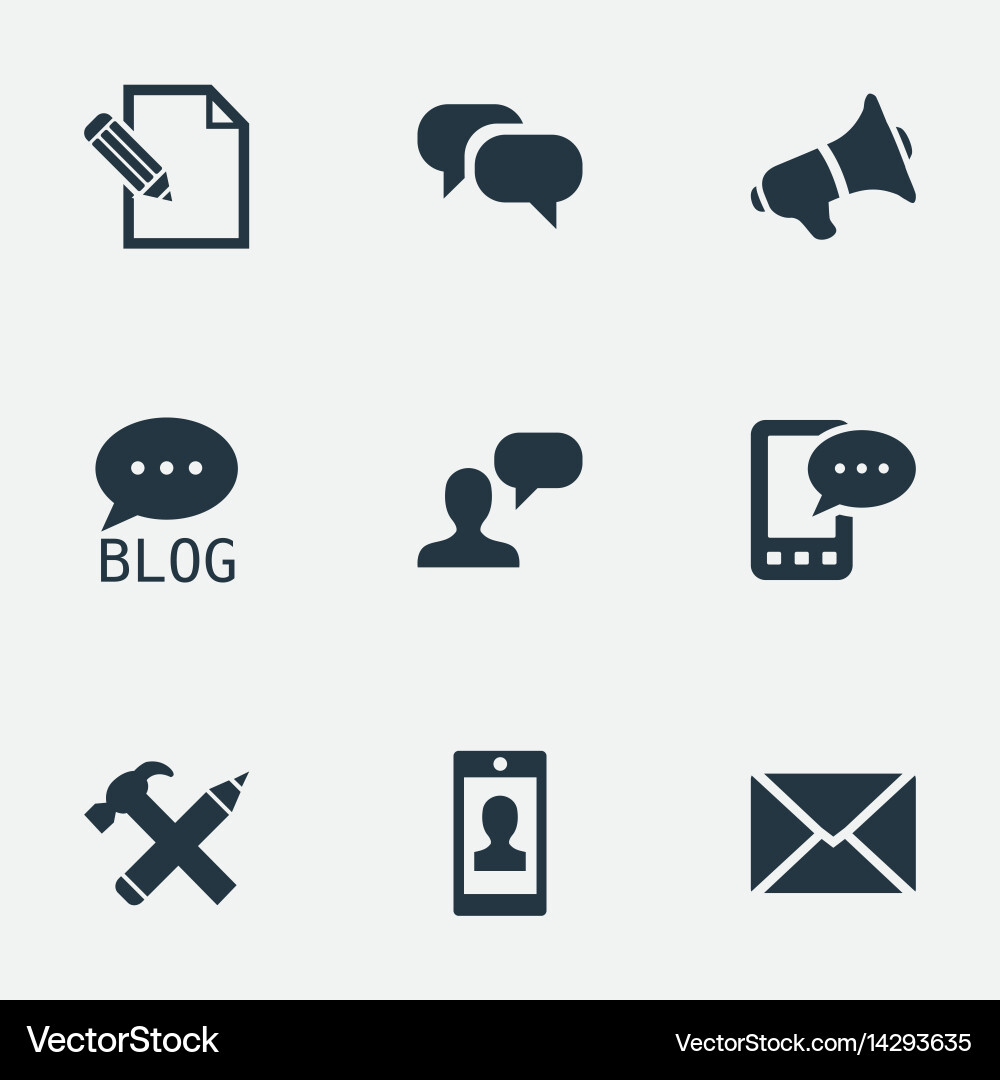 Blogging Icons - Simple Set vector image