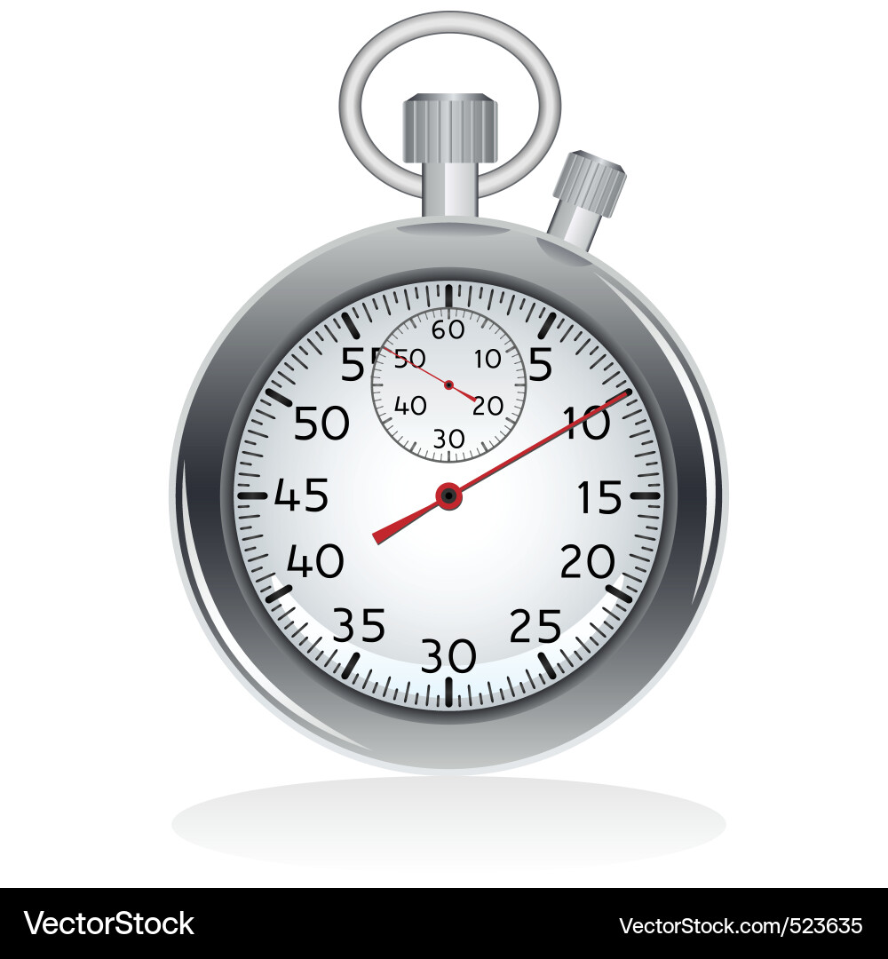 Chrome Stopwatch with Timer vector image