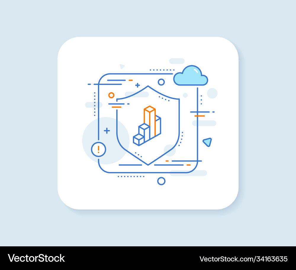 Diagram chart line icon column 3d graph sign Diagram chart line icon column 3d graph sign Vector Image