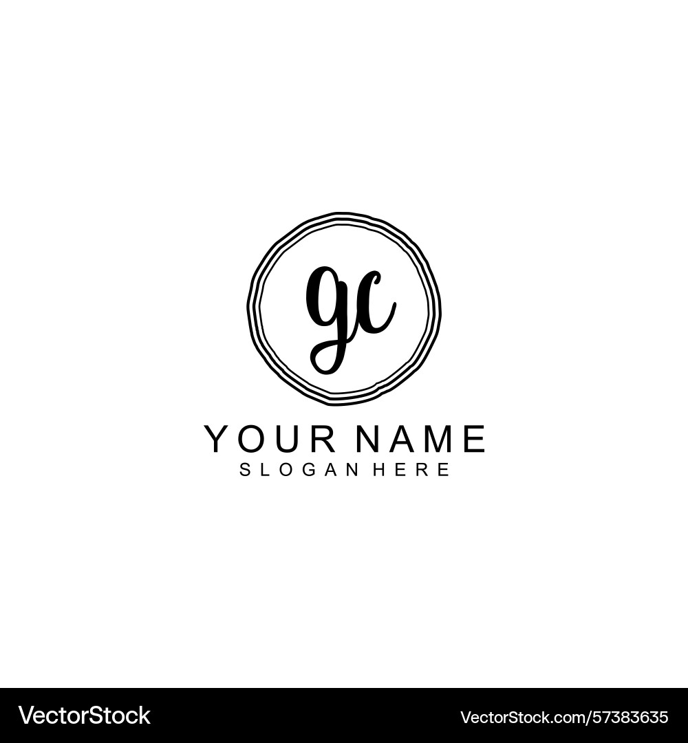 Elegant gc initial logo collection with modern Vector Image