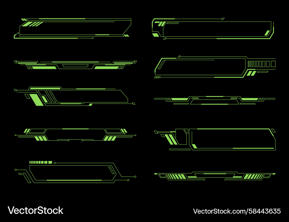 Futuristic Tech Frames & Interfaces Vector Image