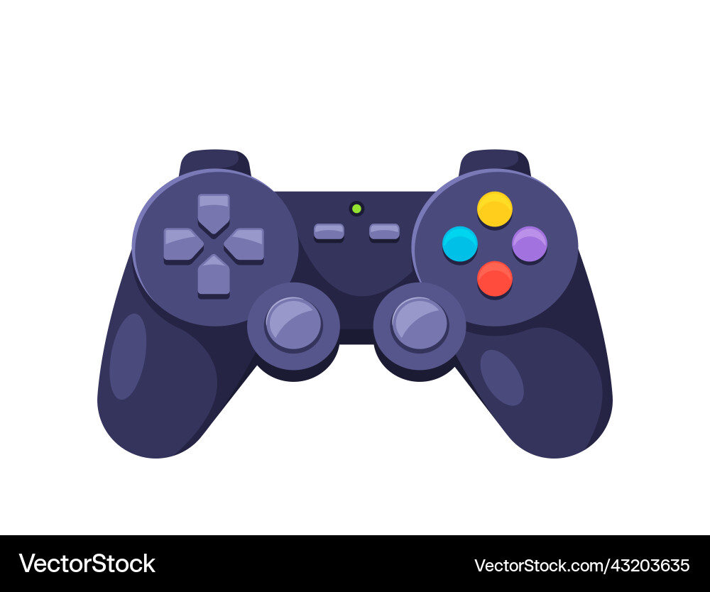 Gamer joystick with colorful buttons game console Gamer joystick with colorful buttons game console vector image