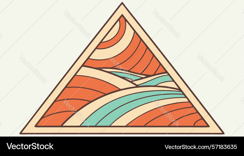 Geometric wave abstract triangle design vector image