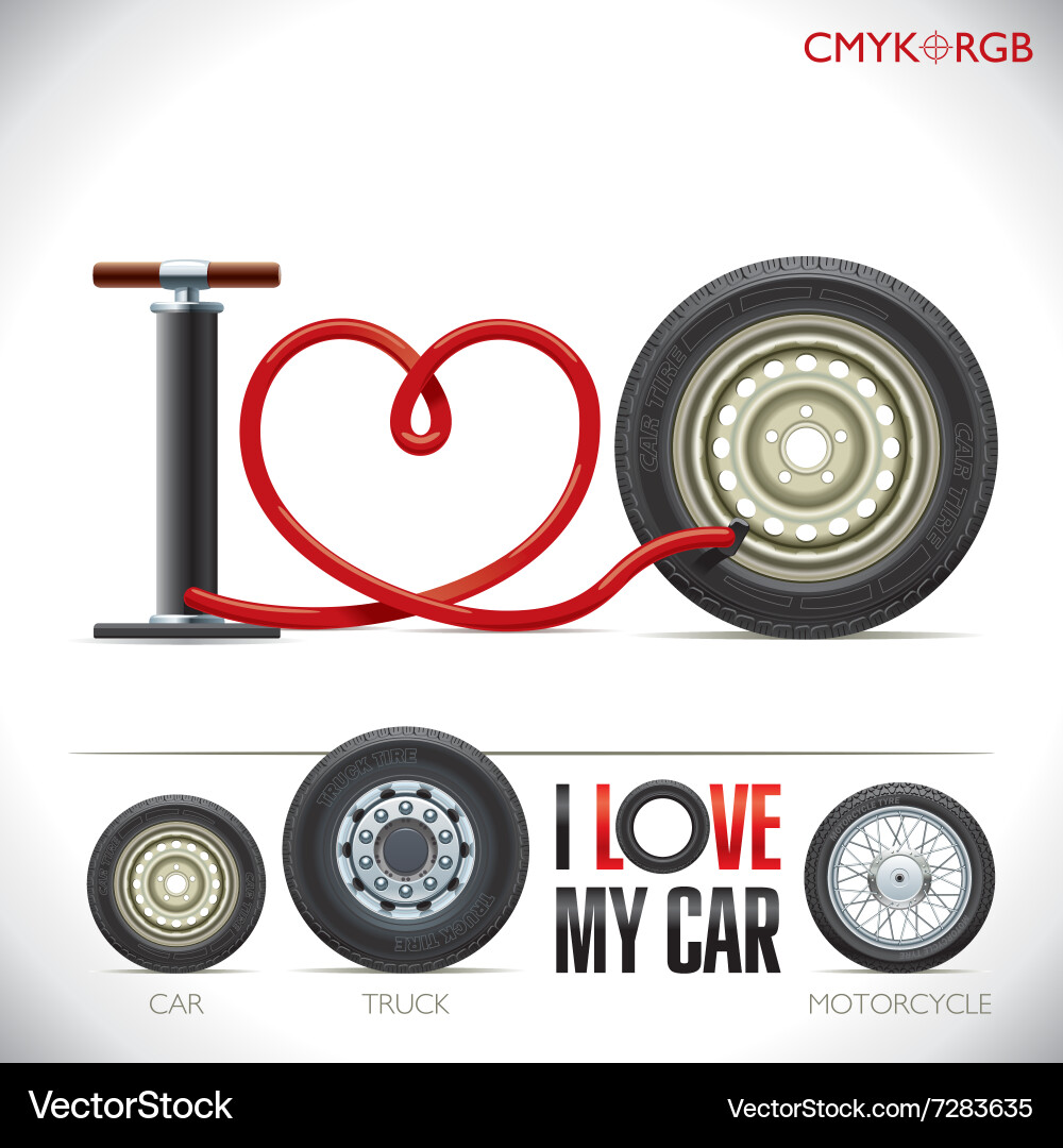 I love my car vector image