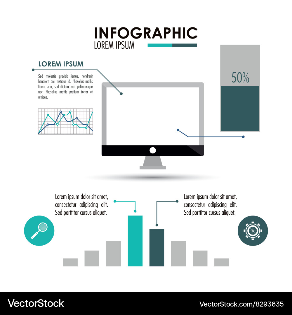 Infographic and computer design vector image