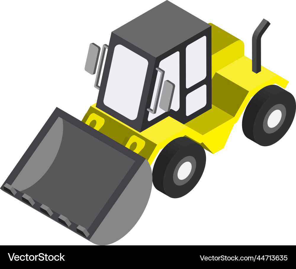 Loader machine in 3d isometric style Vector Image