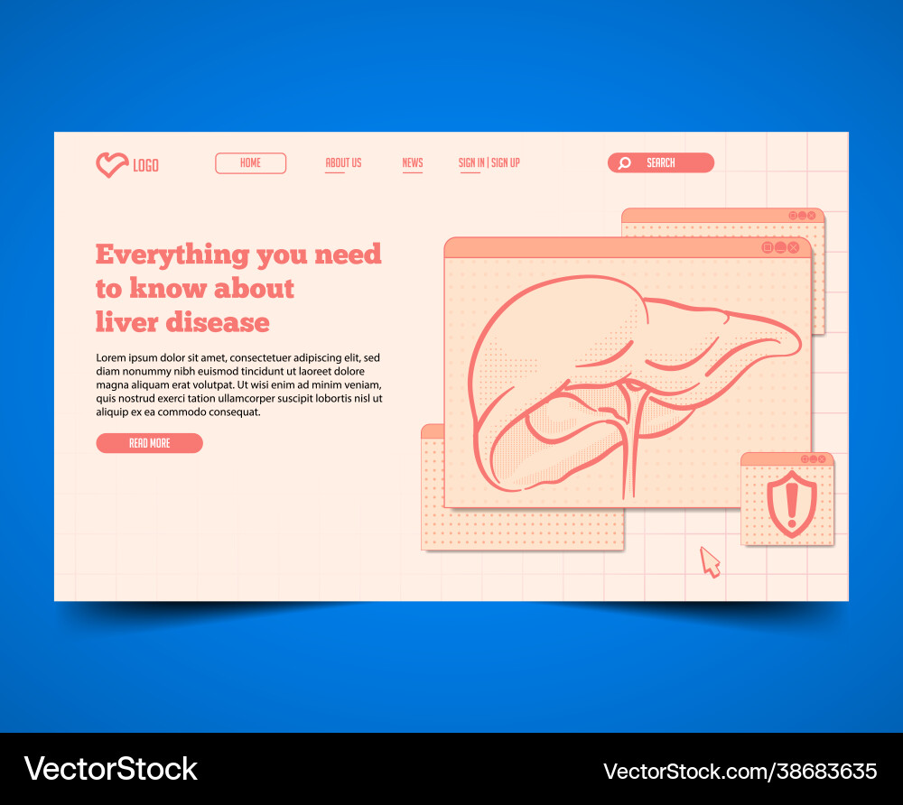 Minimal with landing page web template vector image