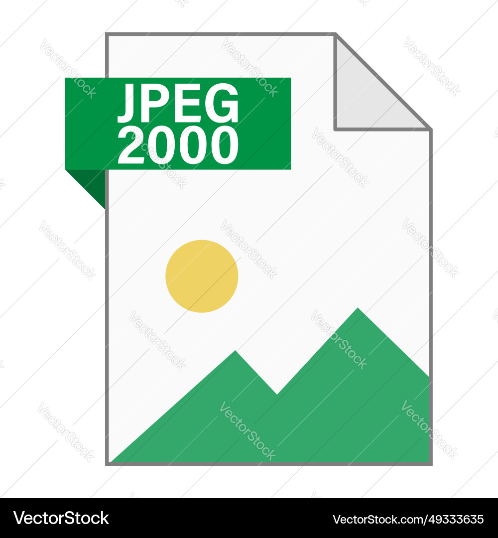 Modern flat design of jpeg 2000 file icon for web Modern flat design of jpeg 2000 file icon for web Vector Image