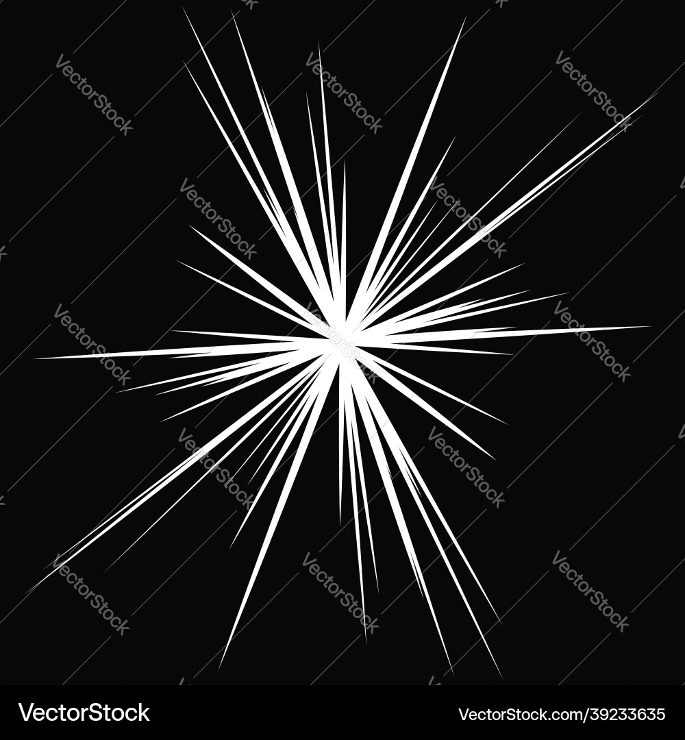 Radial radiating dynamic rays beams lines Vector Image