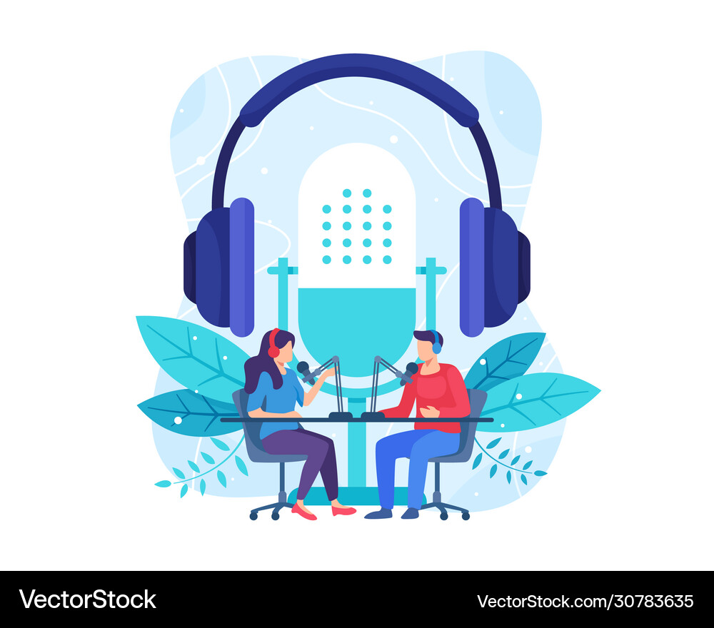 Radio Host Interview vector image