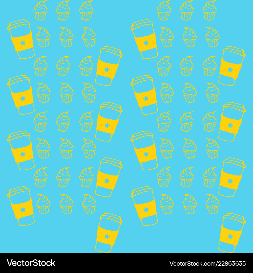Retro object patterns for making seamless vector image