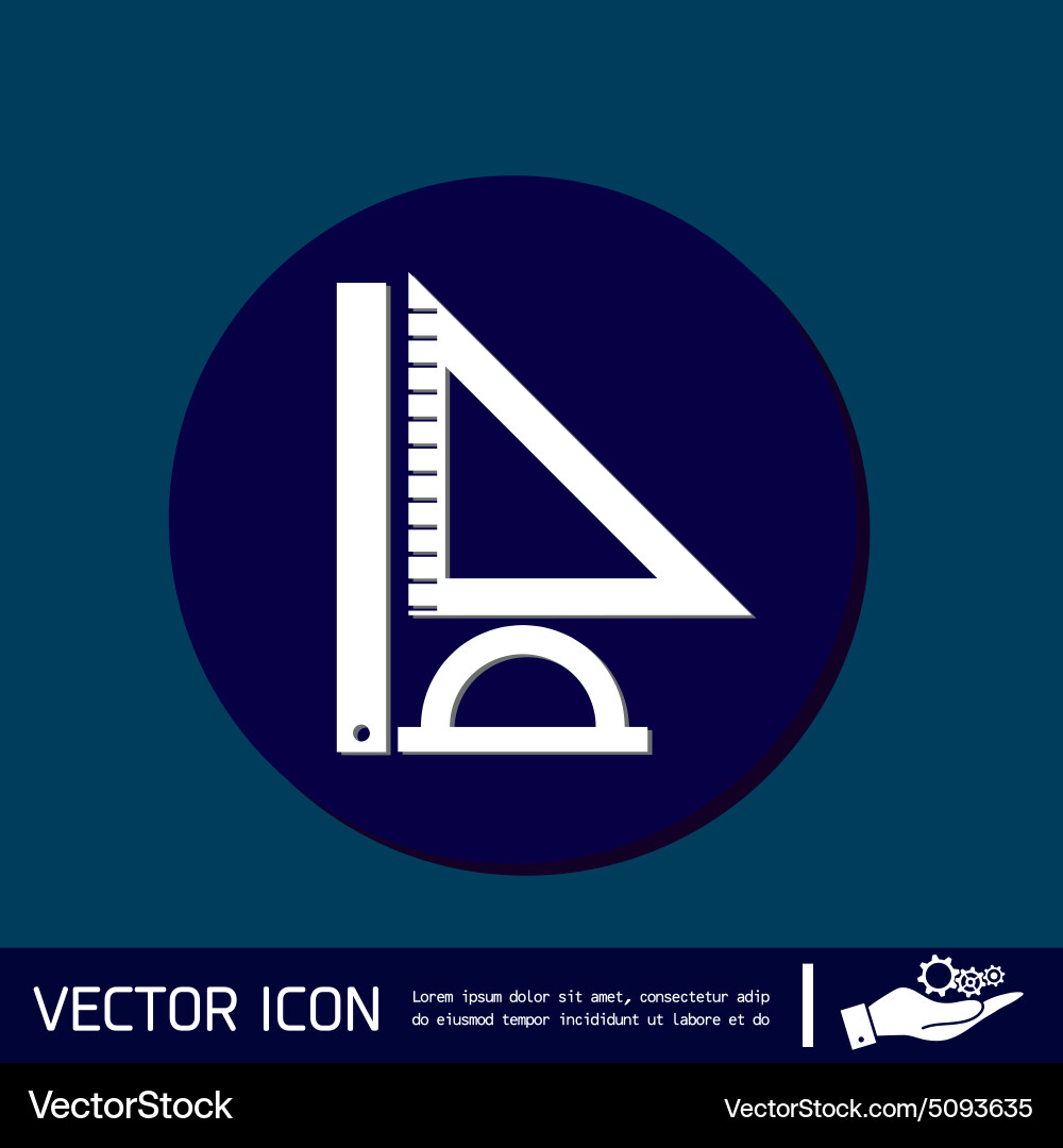 Ruler protractor triangle symbol of geometry Vector Image