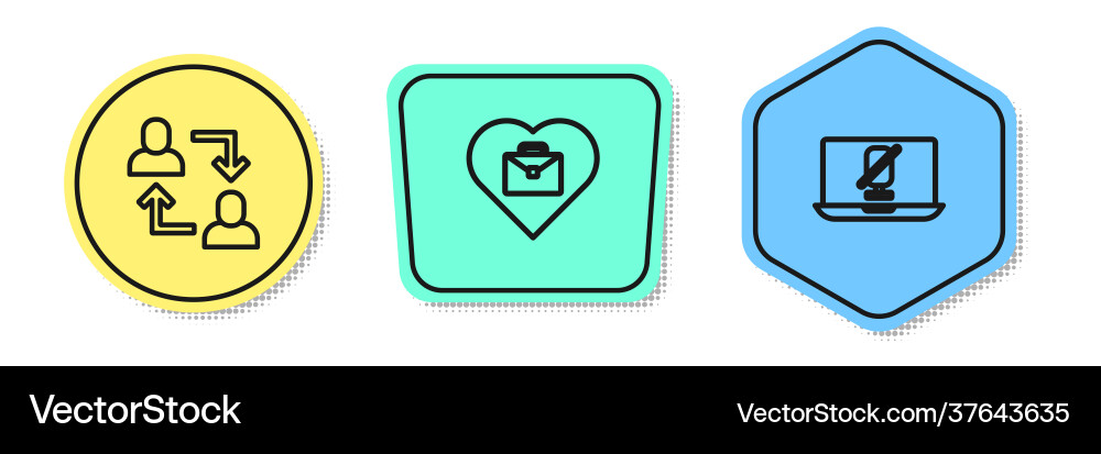 Set line project team base heart with text work Set line project team base heart with text work vector image