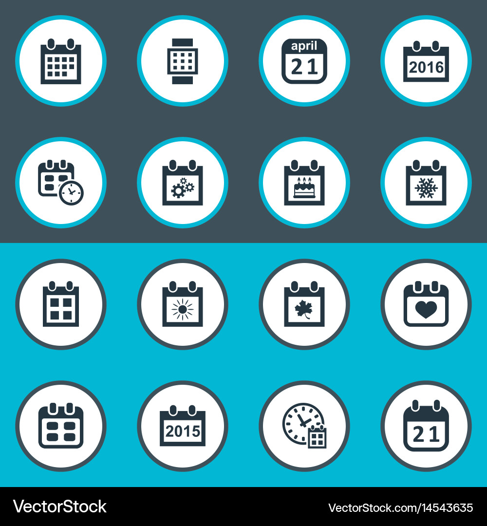 Set of simple calendar icons Vector Image