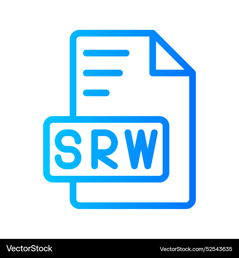 Srw document file picture gradient icon format vector image