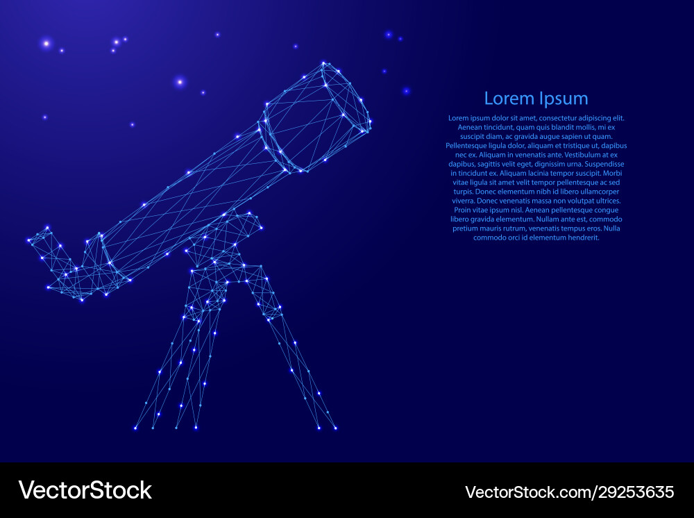 Telescope from futuristic polygonal blue lines Telescope from futuristic polygonal blue lines vector image