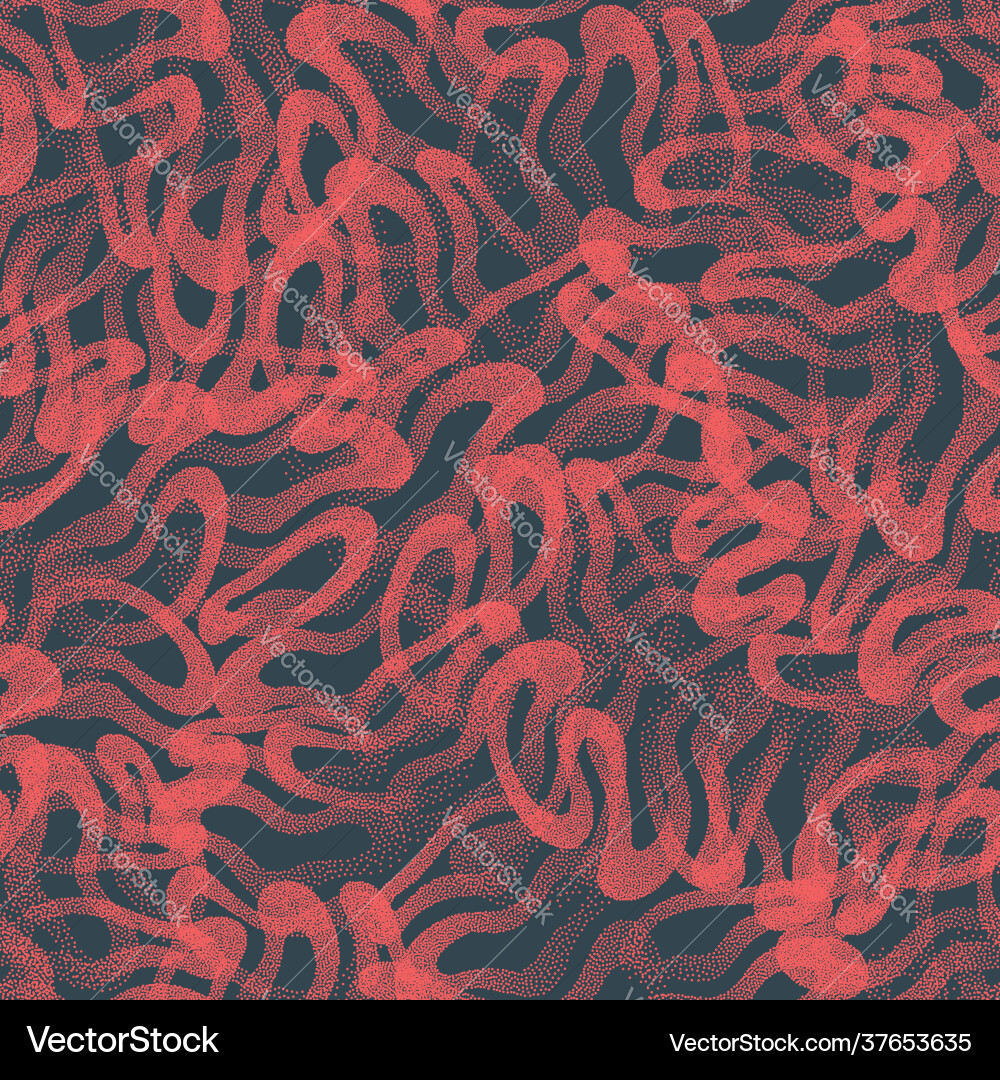 Trendy seamless pattern tangled lines stippled Trendy seamless pattern tangled lines stippled vector image