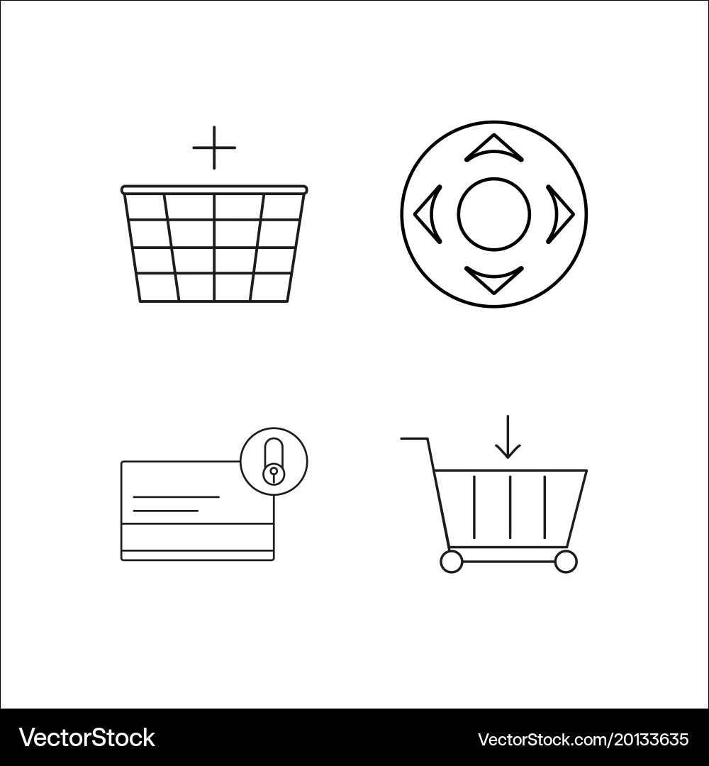 Web simple linear icon setsimple outline icons vector image