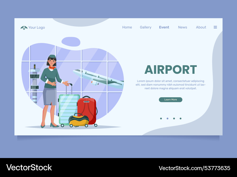 Woman with luggage at airport terminal Woman with luggage at airport terminal vector image