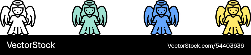 Angel icon outline green blue and yellow style Angel icon outline green blue and yellow style vector image