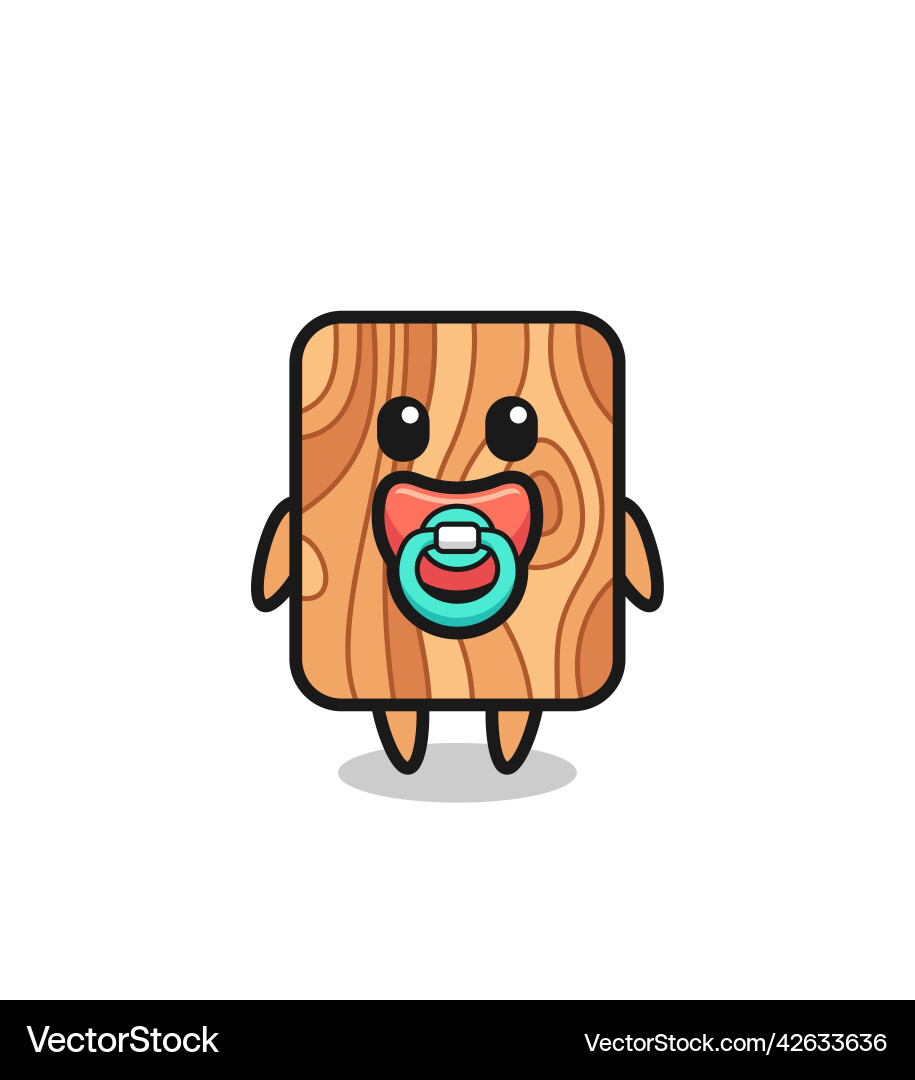Baby Plank Holz Cartoon Charakter mit Schnuller Baby Plank Holz Cartoon Charakter mit Schnuller vektorbild