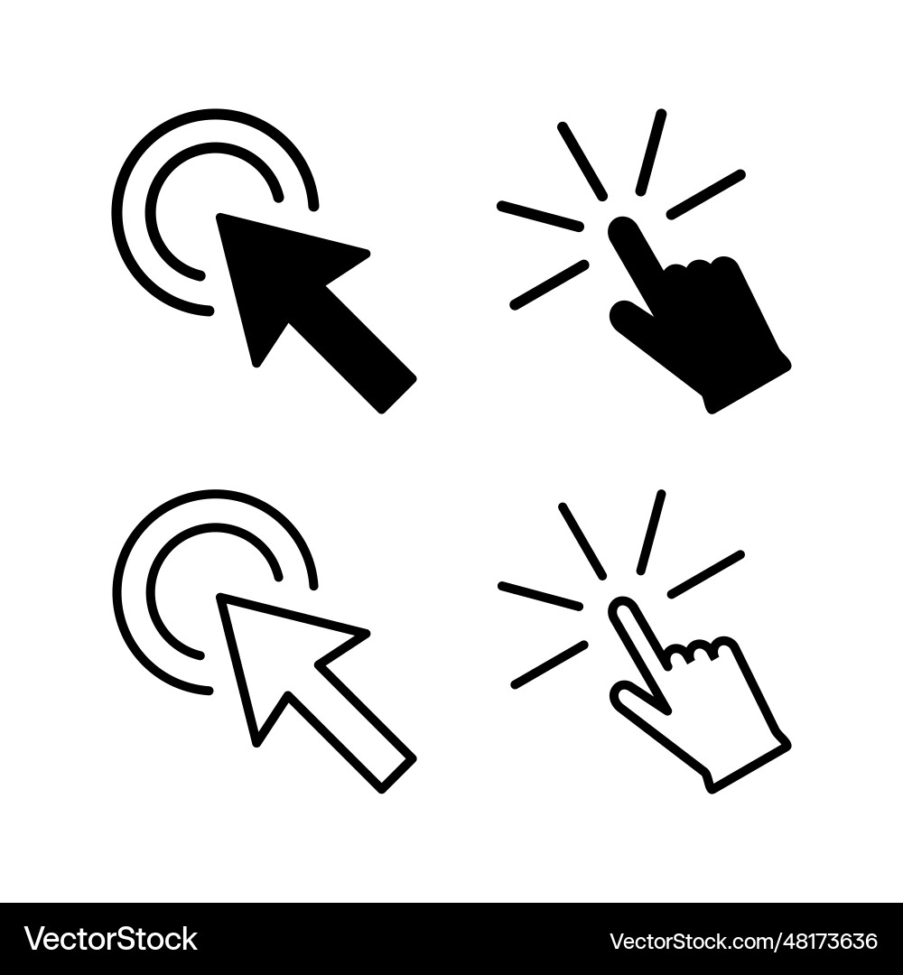 Click icon cursor pointer sign Click icon cursor pointer sign vector image